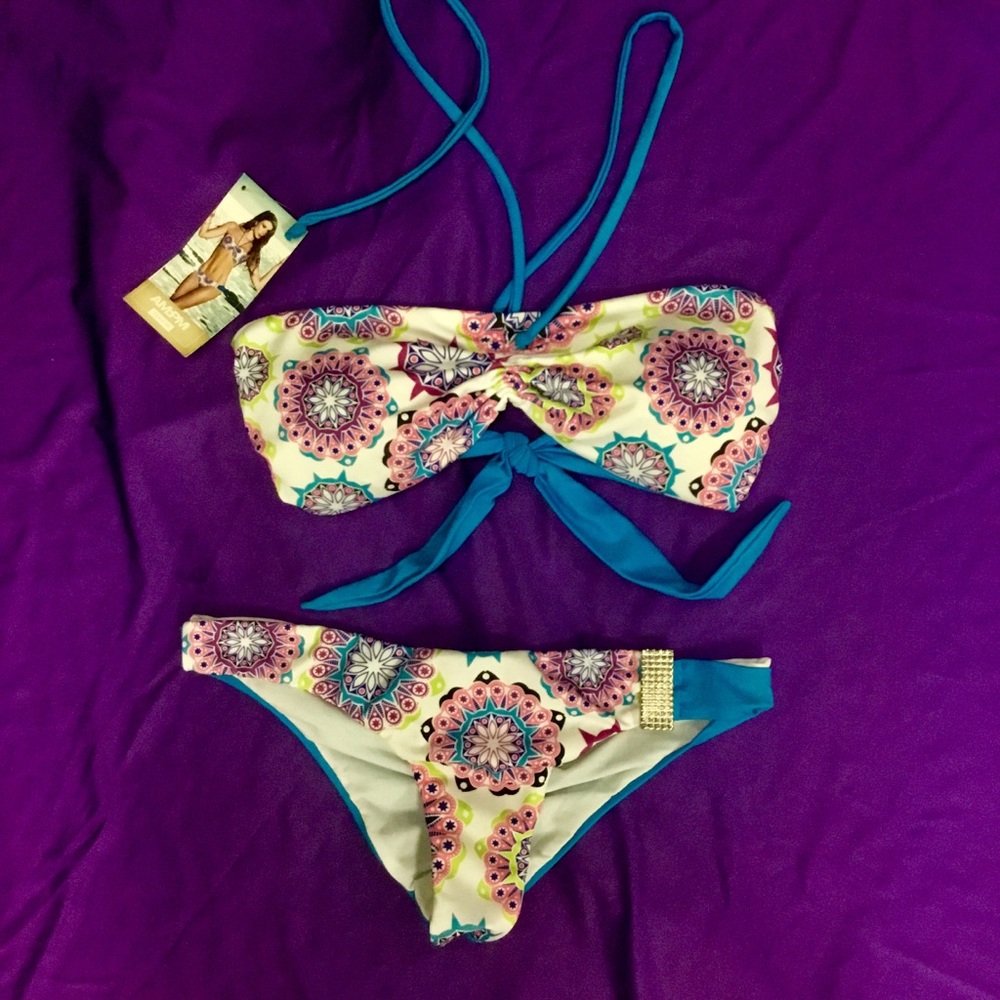 Tropical two-piece swimsuit